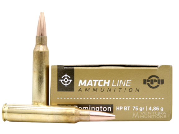 PRIVI Match Rifle Ammo 223 REM, HP BT, 75Gr, 20 Rnds